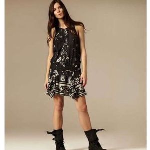 All Saints Blue White Floral Linen Dress